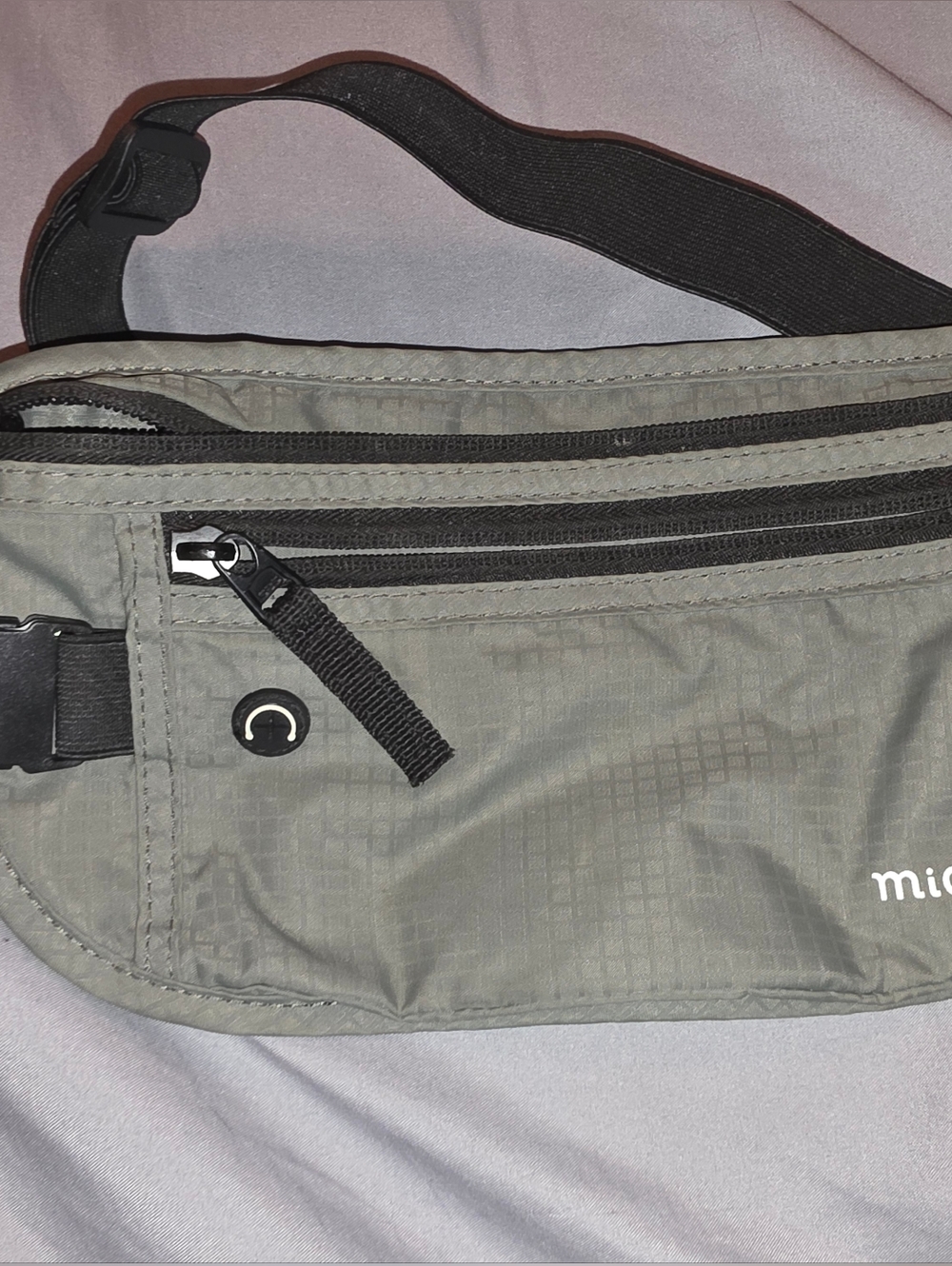 Grey Men’s Waist Pack with Black Accents
